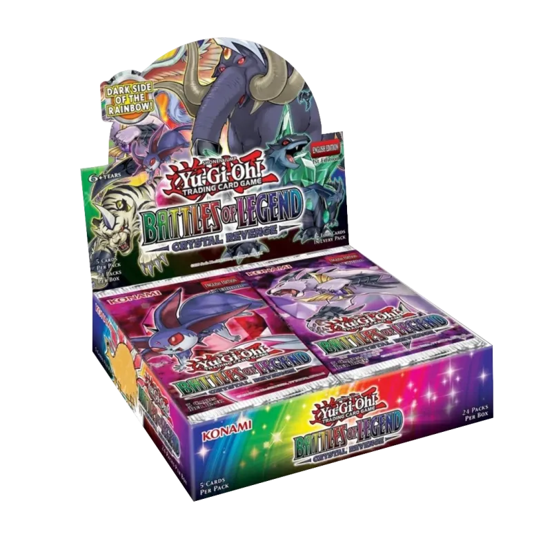 Yu-Gi-Oh! Display Battles of Legend Crystal Revenge mit Booster-Packungen und Karten für das Kartenspiel, Frontansicht