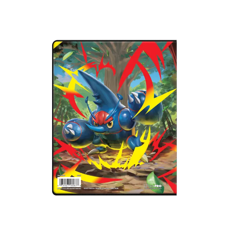 Ultra Pro Mega Evolution & Phantasmal Flames Pokémon 4-Pocket Portfolio, schwarzer Binder mit Kartentaschen, für Sammelkarten