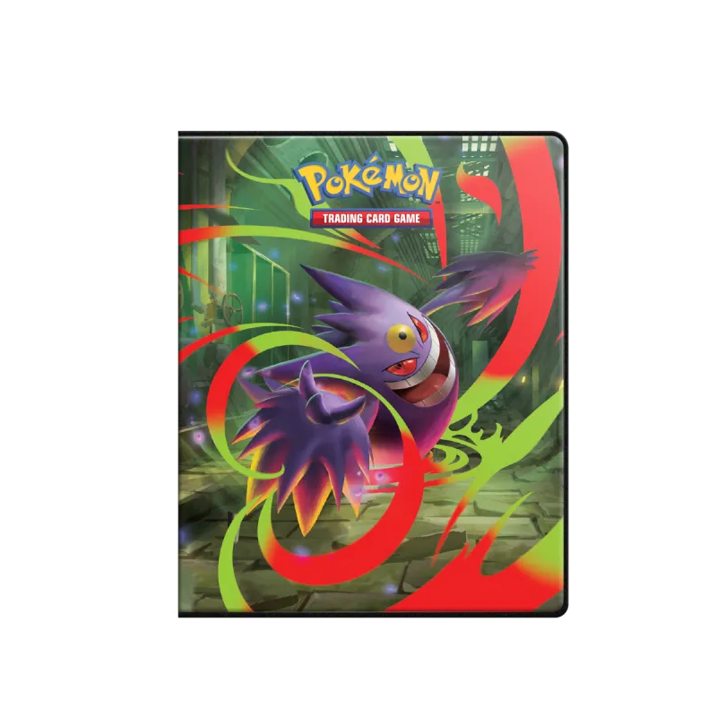Ultra Pro Mega Evolution & Phantasmal Flames 4-Pocket Portfolio für Pokémon Karten, schwarzes Binder mit Kartenfächern