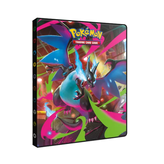 Ultra Pro Mega Evolution Phantasmal Flames Pokémon Binder mit 9-Fach-Taschen, buntes Design, ideal für Sammelkarten.