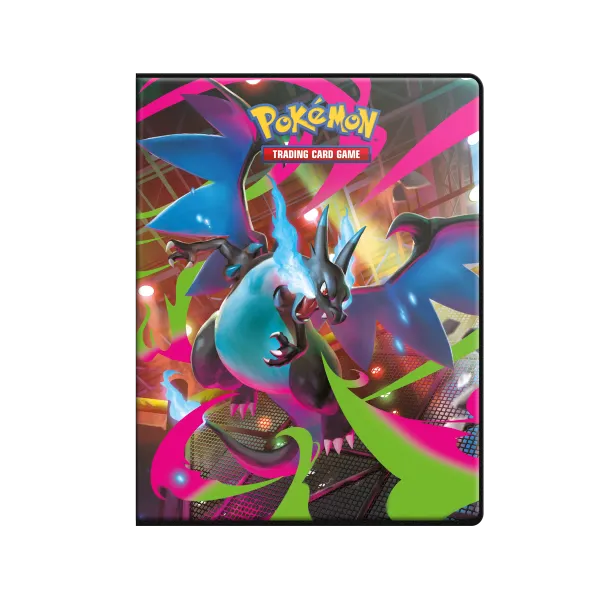 Ultra Pro Mega Evolution Phantasmal Flames Pokémon Sammelmappe mit 9 Taschen, bunt gestaltet, für Sammelkarten.