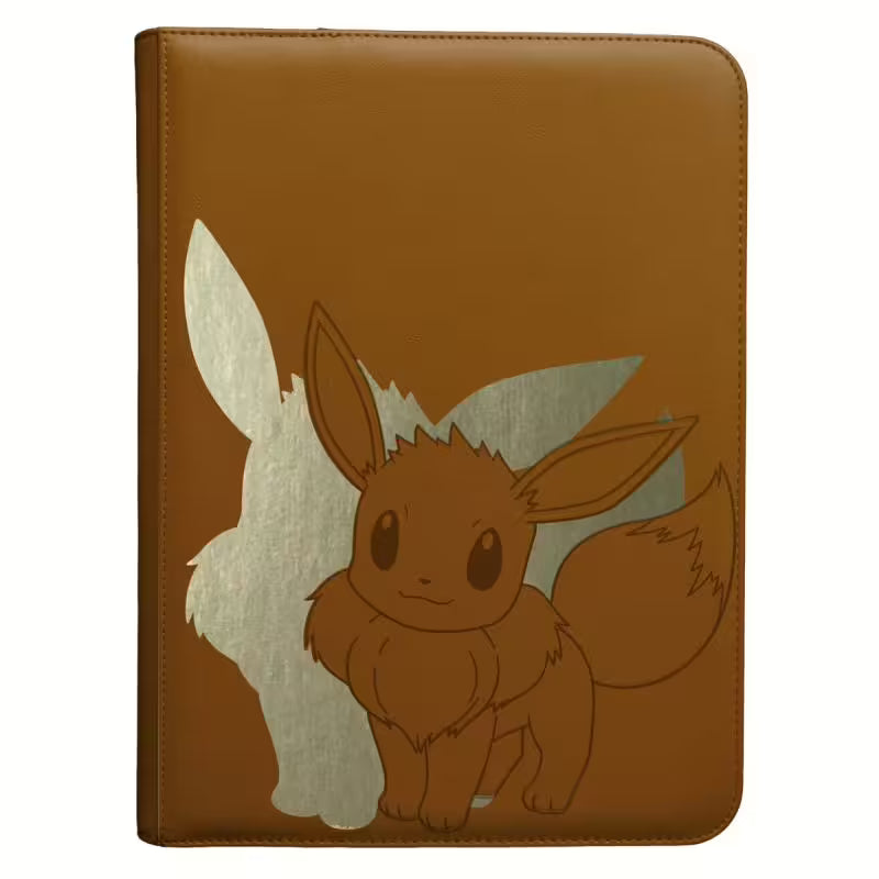 Ultra Pro Elite Series Eevee 9-Pocket Zip PRO-Binder, schwarzer Binder mit 9 Fächern und Reißverschluss für Sammelkarten.