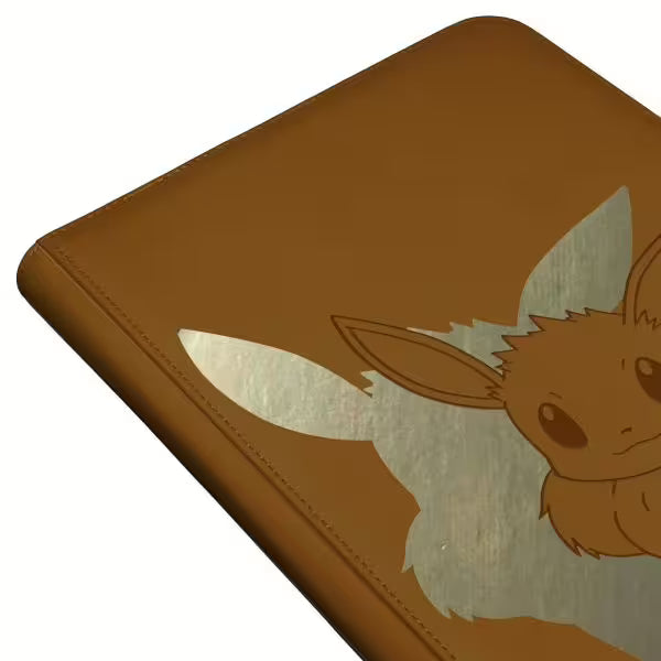 Ultra Pro Elite Series Eevee 9-Pocket Zip PRO-Binder, schwarzer Binder mit transparenten Taschen für Sammelkarten.
