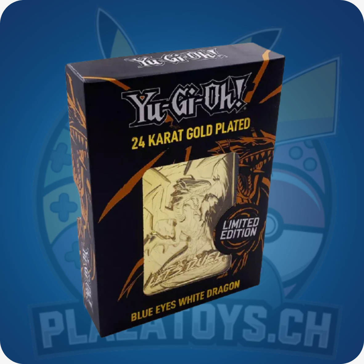 Yu-Gi-Oh! 24 Karat Gold plattiert Metallplatte Blue Eyes White Dragon *LIMITIERTE EDITION*