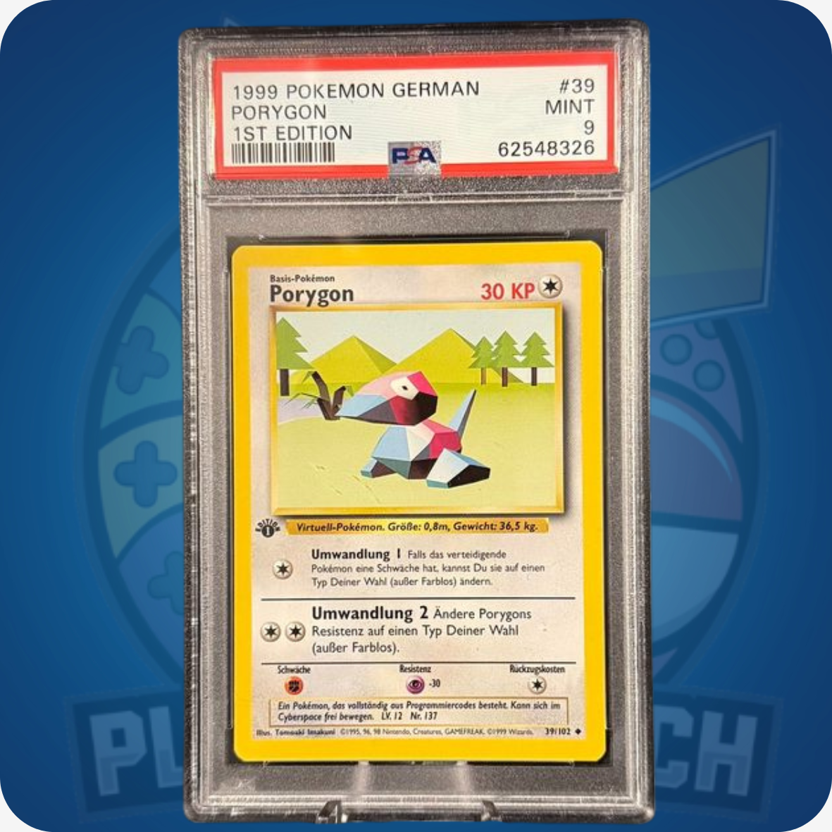 1999 Porygon [1st Edition] #39 Base Set PSA 9 MINT