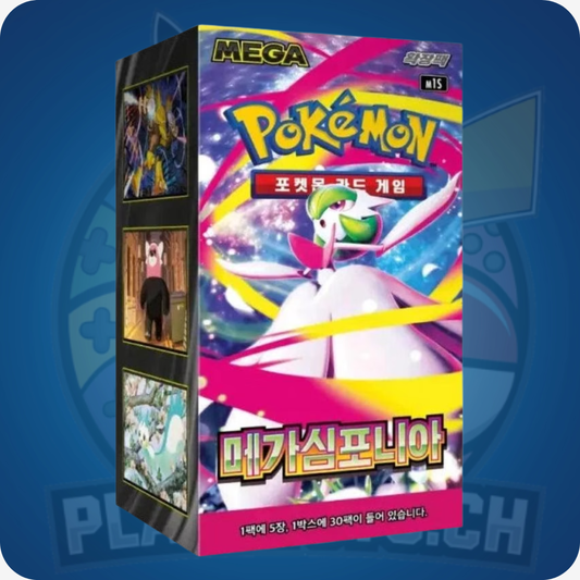 Pokémon TCG Mega Symphonia Display (M1S) mit Gutscheinen im Wert von 200 CHF, Pokémon Sammelkarten Produkt