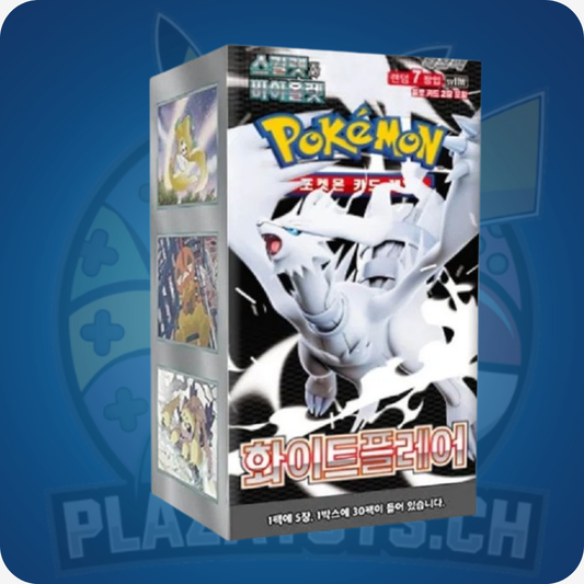 Pokémon TCG White Flare Display (SV11W) mit Gutscheincode im Wert von 200 CHF, enthält Pokémon Sammelkarten.