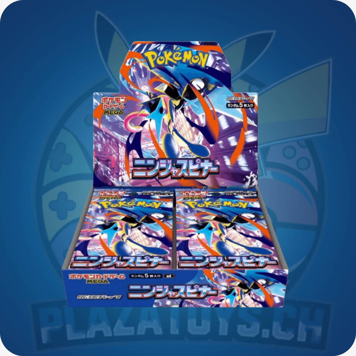 Pokémon Ninja Spinner Japanese Booster Box M4, Display mit mehreren Booster-Packs, Pokémon-Brand, hochwertige Sammelkarten.