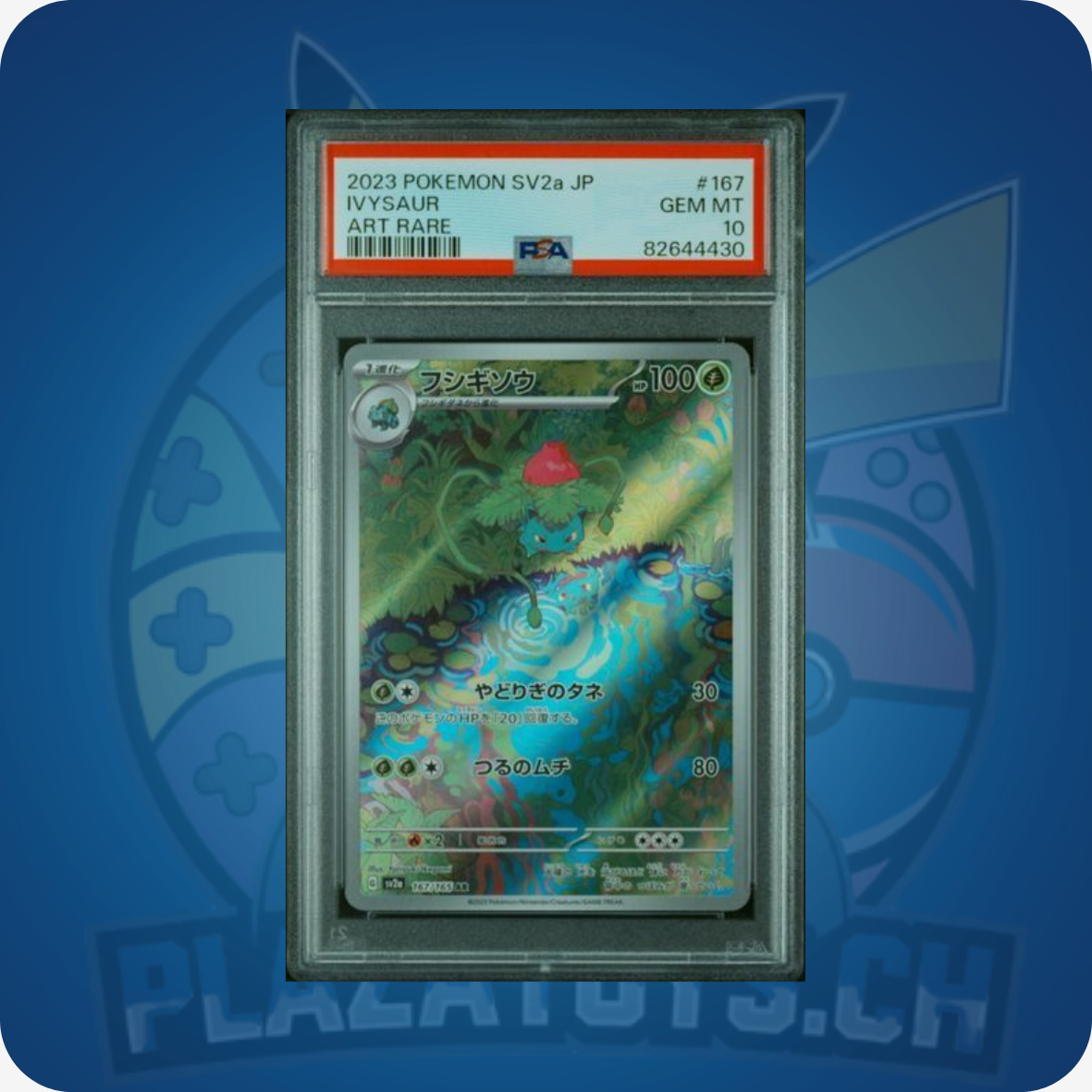 Pokémon Ivysaur Karte Nr. 167 aus Japan, PSA 10 Gem MT, Pokémon TCG, detailreiche Illustration, hochwertige Sammlerkarte