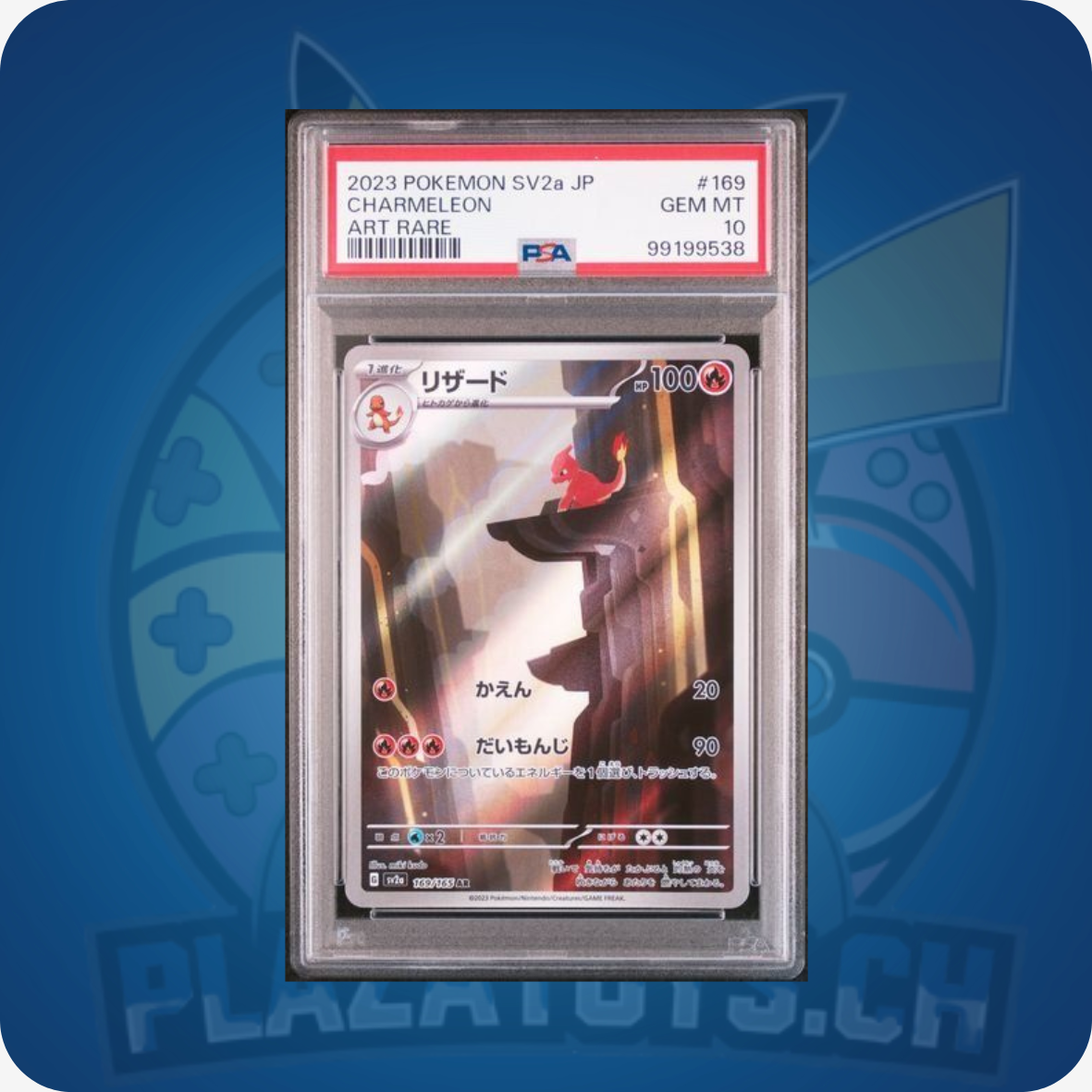 Japanese Charmeleon #169 Pokémon TCG Karte, PSA 10 GEM MT, graded Sammelkartenbild in hochwertiger Verpackung.