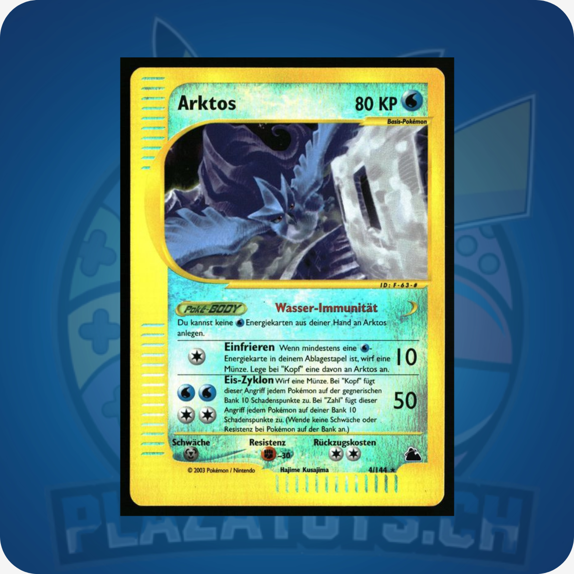 Reverse Holo Arktos #4 Pokémon Skyridge Karte, Pokémon TCG Einzelkarte mit detailreichem Arktos Design