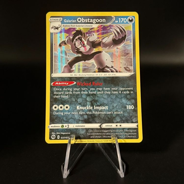Galarian Obstagoon #37 [Holo] Pokemon Champion's Path