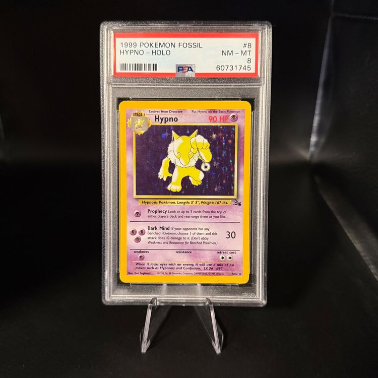 Hypno #8 [Holo] Pokemon Fossil PSA 8 NM - MT