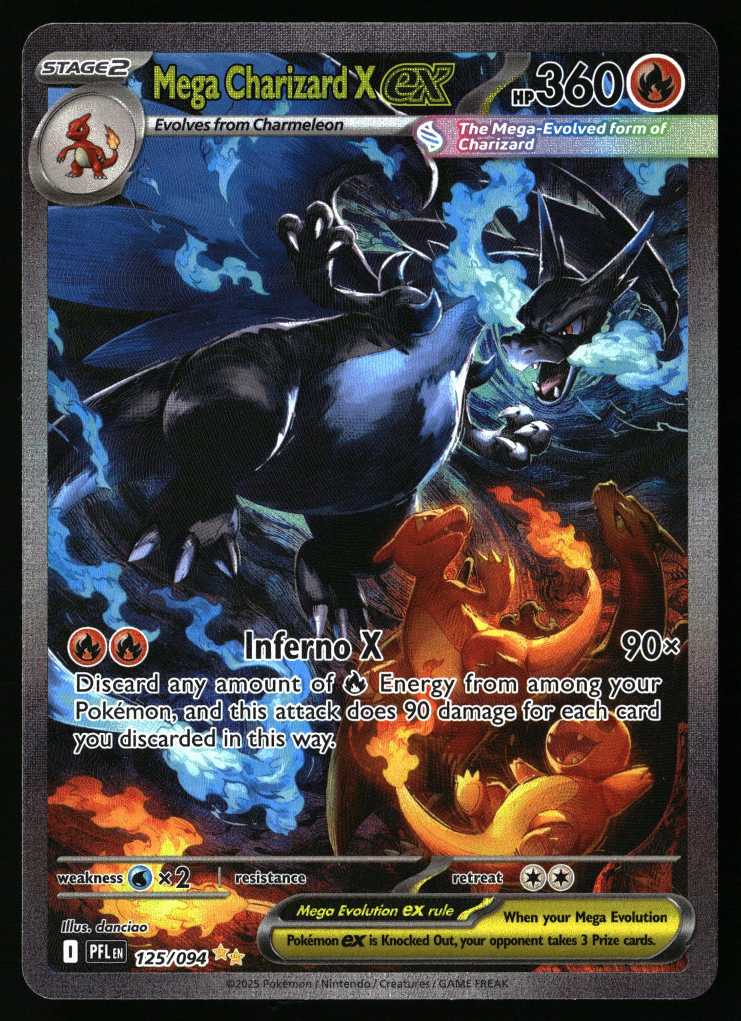 Mega Charizard X ex #125 Pokemon Phantasmal Flames