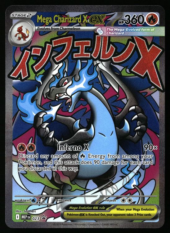 Pokemon Mega Charizard X EX Karte, Promo #23, detailreiche Illustration, hochwertige Sammelkarte, Pokémon Einzelkarte, Pokemon Brand