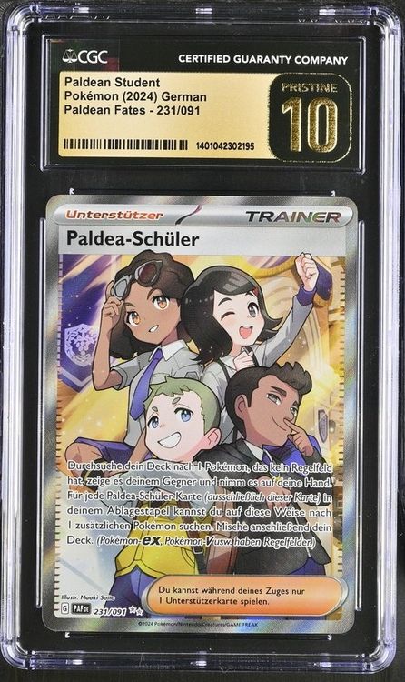 Paldean Student #231 Paldean Fates DE - CGC 10 PRISTINE
