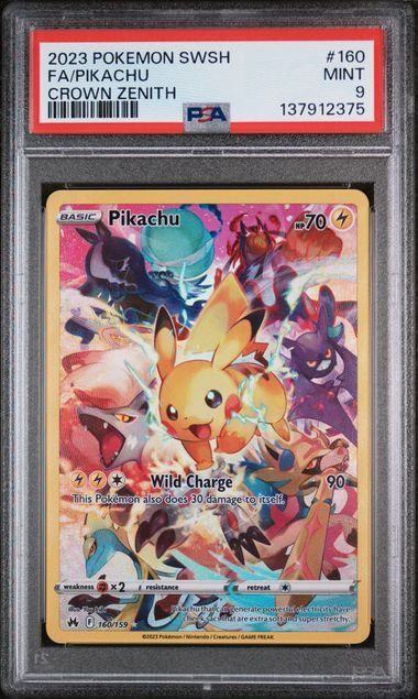 Pikachu #160 Pokemon Crown Zenith PSA 9 MINT